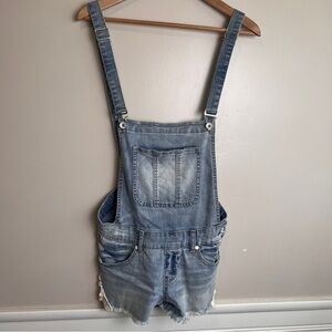 Special A Denim Shorts Overalls Distressed Lace Details Size Medium